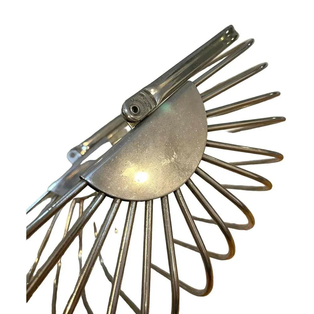 Godinger‎ Vintage Silver Metal Wire Fruit Basket Folding Handle GUC Art Deco